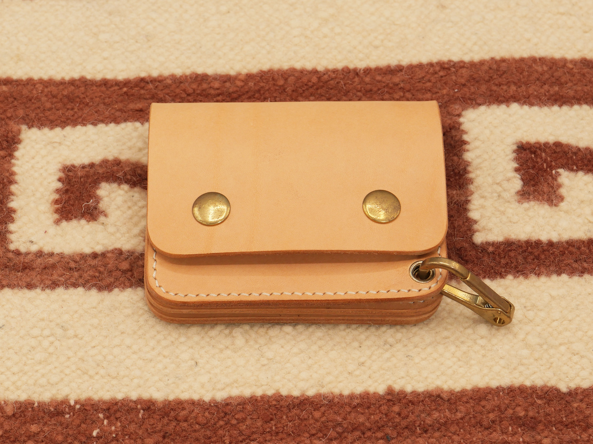 1988 Short Trucker Wallet (Brass) - Handmade Veg Tanned